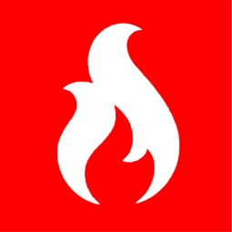 Industrial boiler flame graphic icon